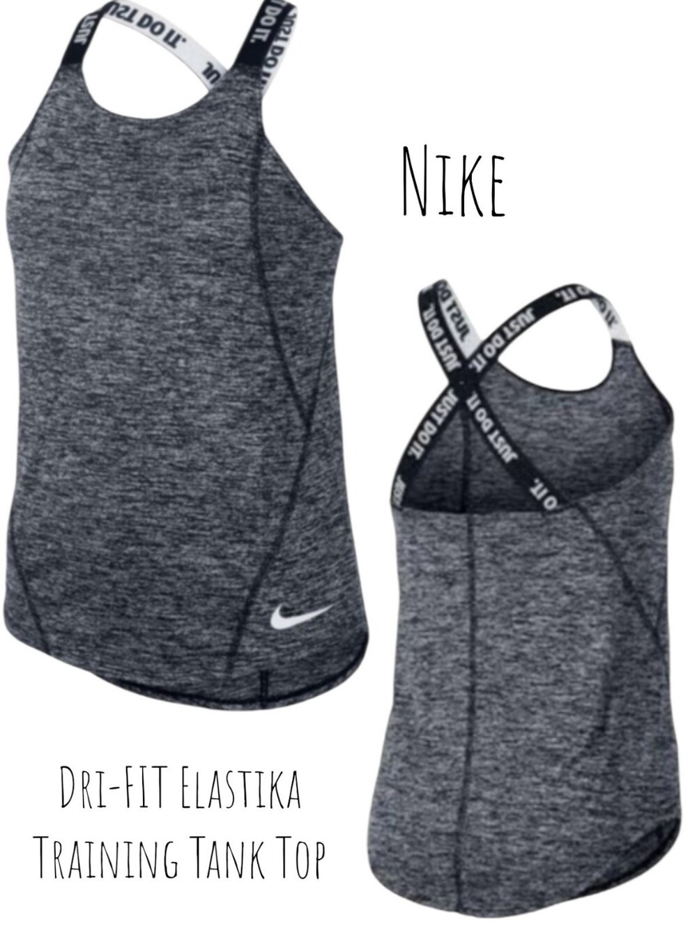 Nike Women's Dri-FIT Elastika Training Tank Top heathered black (Anthracite) Lg